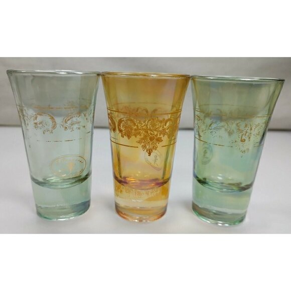 Lot Of 3 J. Preziosi Lavorato A Mano Orange Green Italian Art Shot Glasses VTG - Picture 10 of 11